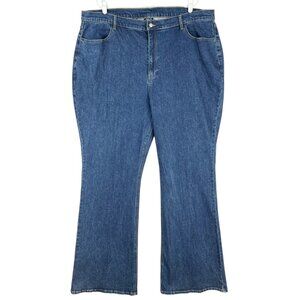 Abbott Elementary Women's Stretch Flare Leg Blue Denim Jeans Plus Size 22W